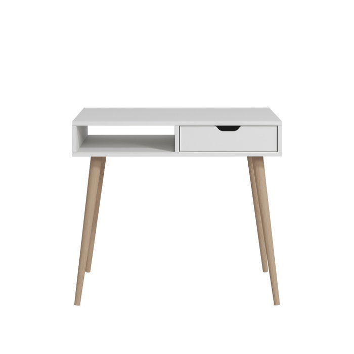 Hanah Home Mesa de Estudio con Estantes en Blanco y Madera